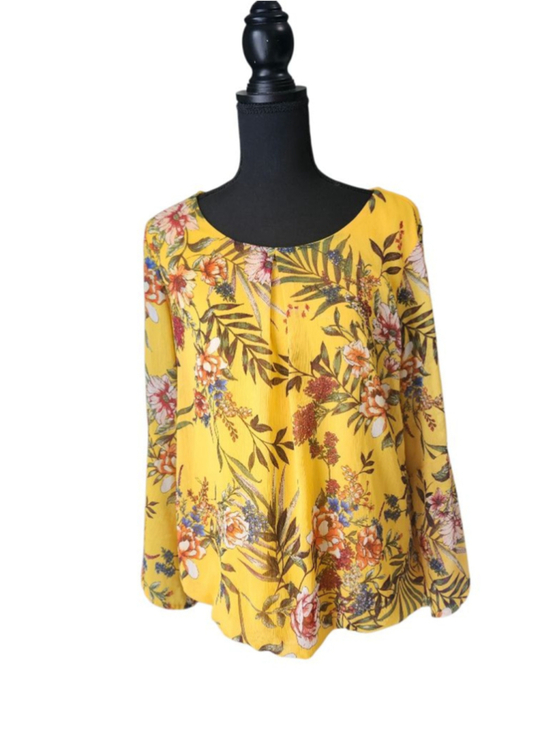 ALYX Tops - ALYX Yellow Floral Blouse L